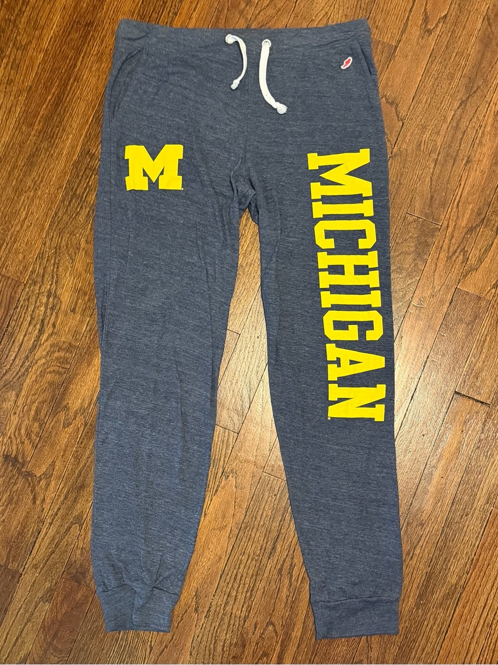 Michigan Wolverines Original League Women’s Jogger Sweatpants Navy & Maize,Large